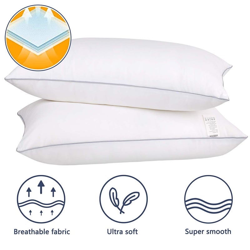 Hi Moon HIMOON Bed Pillows for Sleeping 2 Pack,King Size Cooling Pillows Set of 2,Top-end Microfiber Cover for Side Stomach Back Sleepers - Image 2